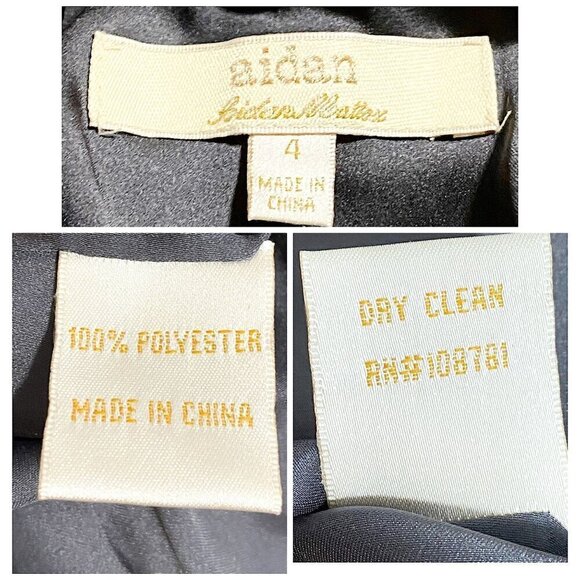 NWT Aidan Aidan Mattox Asymmetric Batwing Dress, Size 4, Gray - Picture 6 of 13